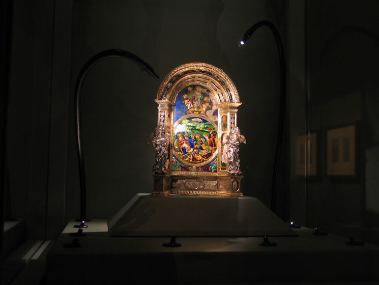 Cosmè Tura e Francesco del Cossa - dettaglio illuminazione a fibra ottica Cosmè Tura e Francesco del Cossa
