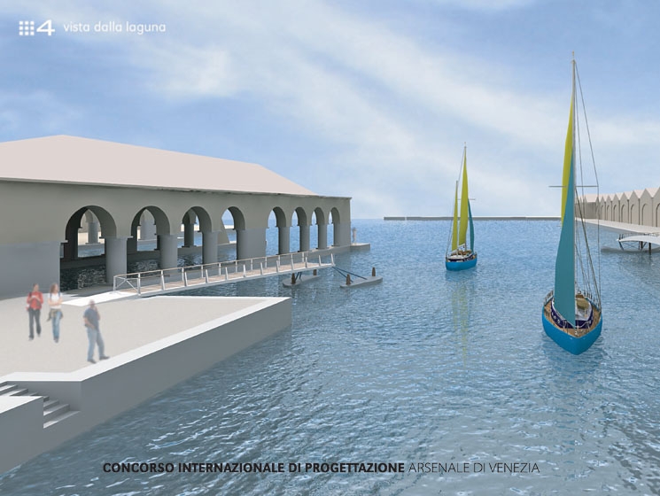 Simulazione tridimensionale - vista dalla laguna DANZANDO SULL ACQUA