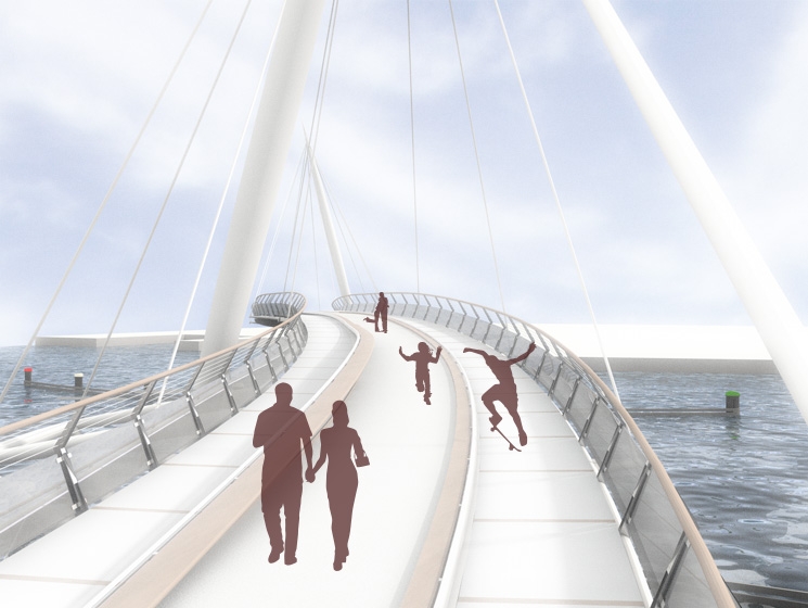 Simulazione - Vista dal ponte IL PONTE DELLE GRU - DEN ROTERENDE KRANBROEN